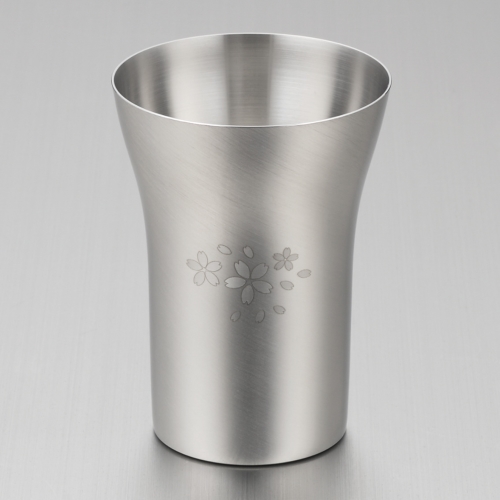 18-8ステンレスタンブラー・小（サテン仕上げ 桜）