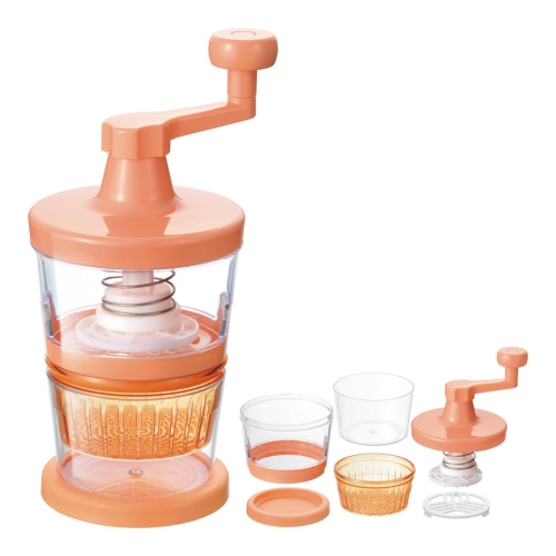 [調理用品] カラフルスマイル 回転大根おろし器（水切りカゴ付）