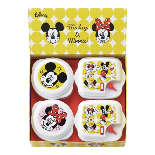 [保存容器] 〈ミッキー&ミニー〉ポップトーン 電子レンジ容器 4pc