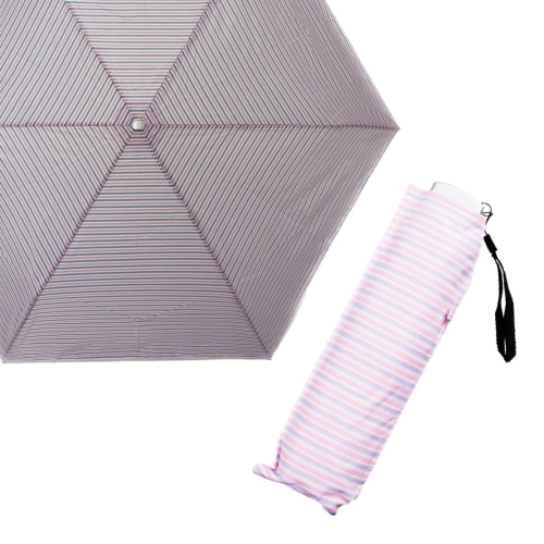 [折りたたみ傘] フラット軽量ボーダー柄 ミニ傘