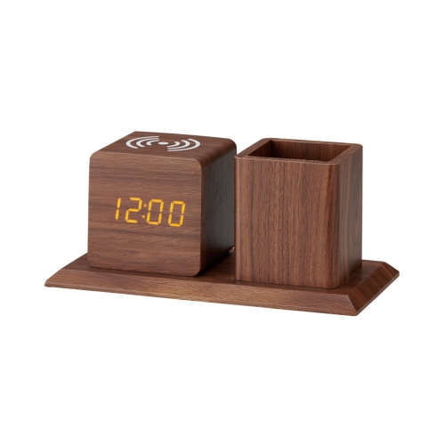 ペンホルダー付ワイヤレス充電クロック