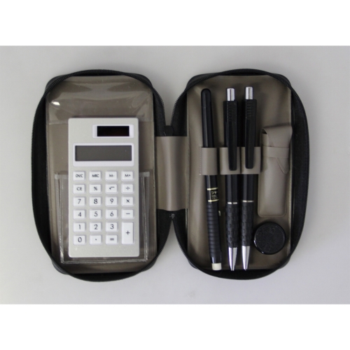 [文具セット] ブラック電卓付印章セット