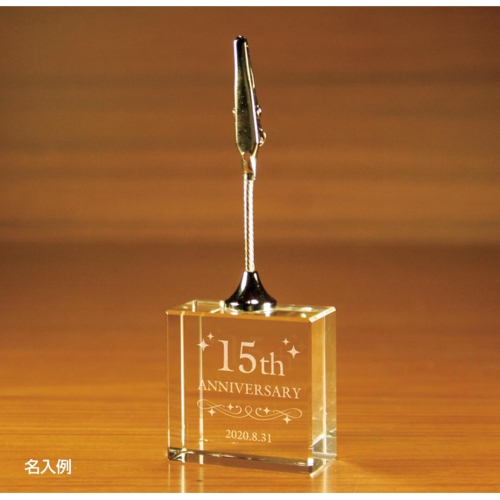 [クリスタルオーナメント] メモクリップクリアキューブ