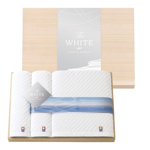 [バスタオルギフト] 今治 ザ ホワイト 木箱入りタオル