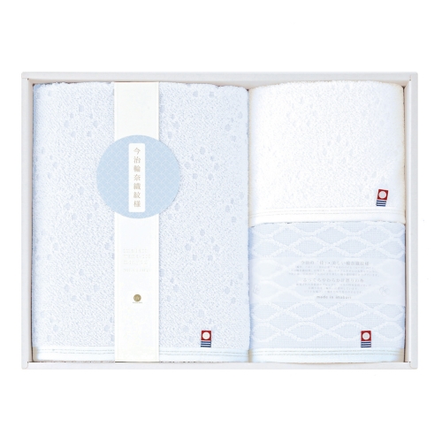 [タオルギフト] 今治輪奈織紋様 あられ＆つなぎ タオルセット