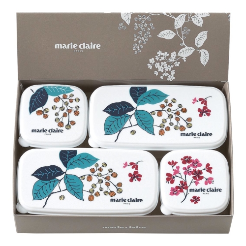 [レンジ調理器] マリ・クレール フレンチライラック シール容器4pcセット・A