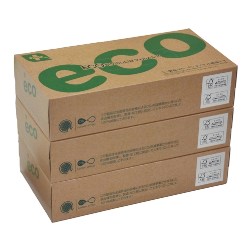 プラスエコBOXティッシュ100W 3P