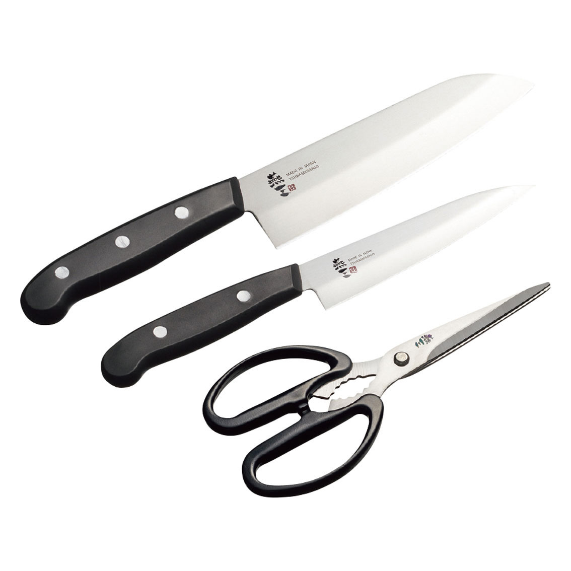 燕三  ステンレス包丁&キッチンハサミ3点セットA