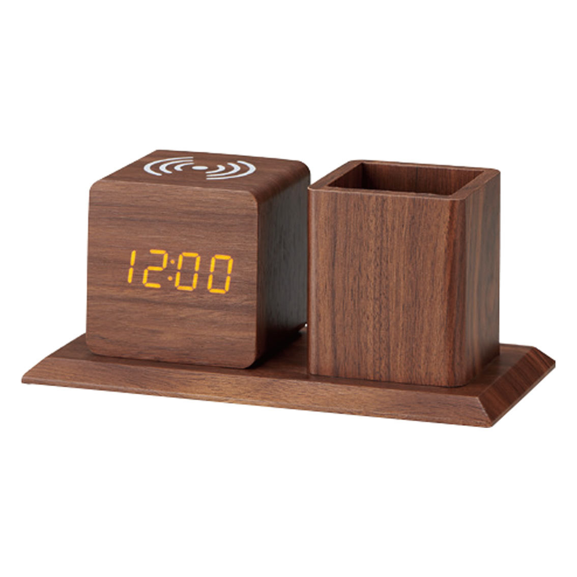 ペンホルダー付ワイヤレス充電クロック