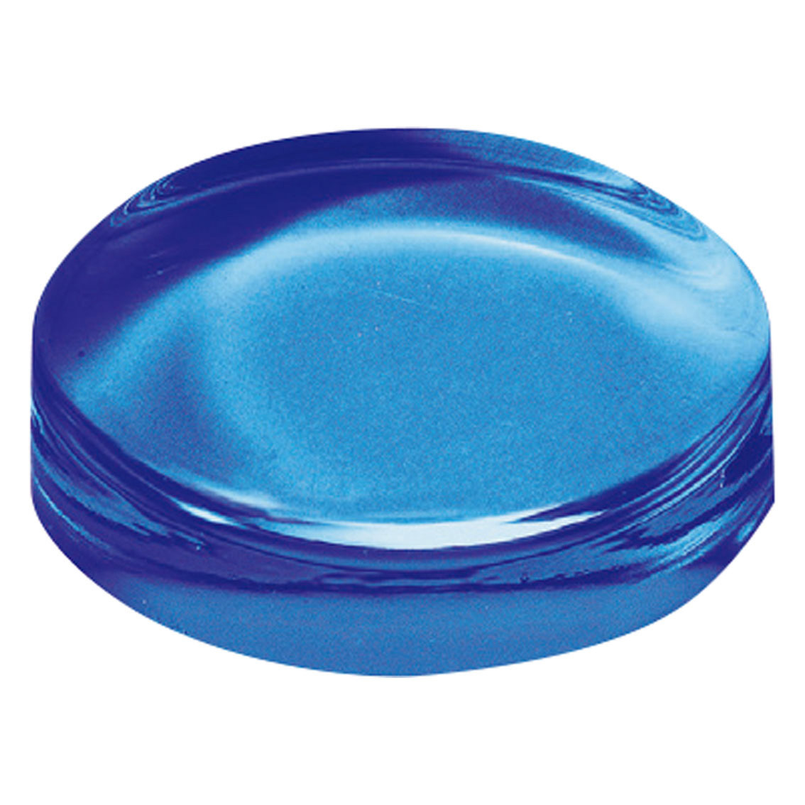 クリスタルペーパーウェイト丸型ブルー 75φ12mm