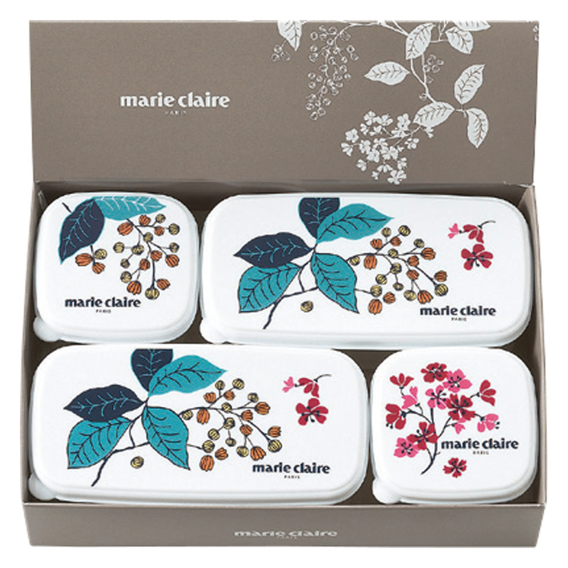 [レンジ調理器] マリ・クレール フレンチライラック シール容器4pcセット・A