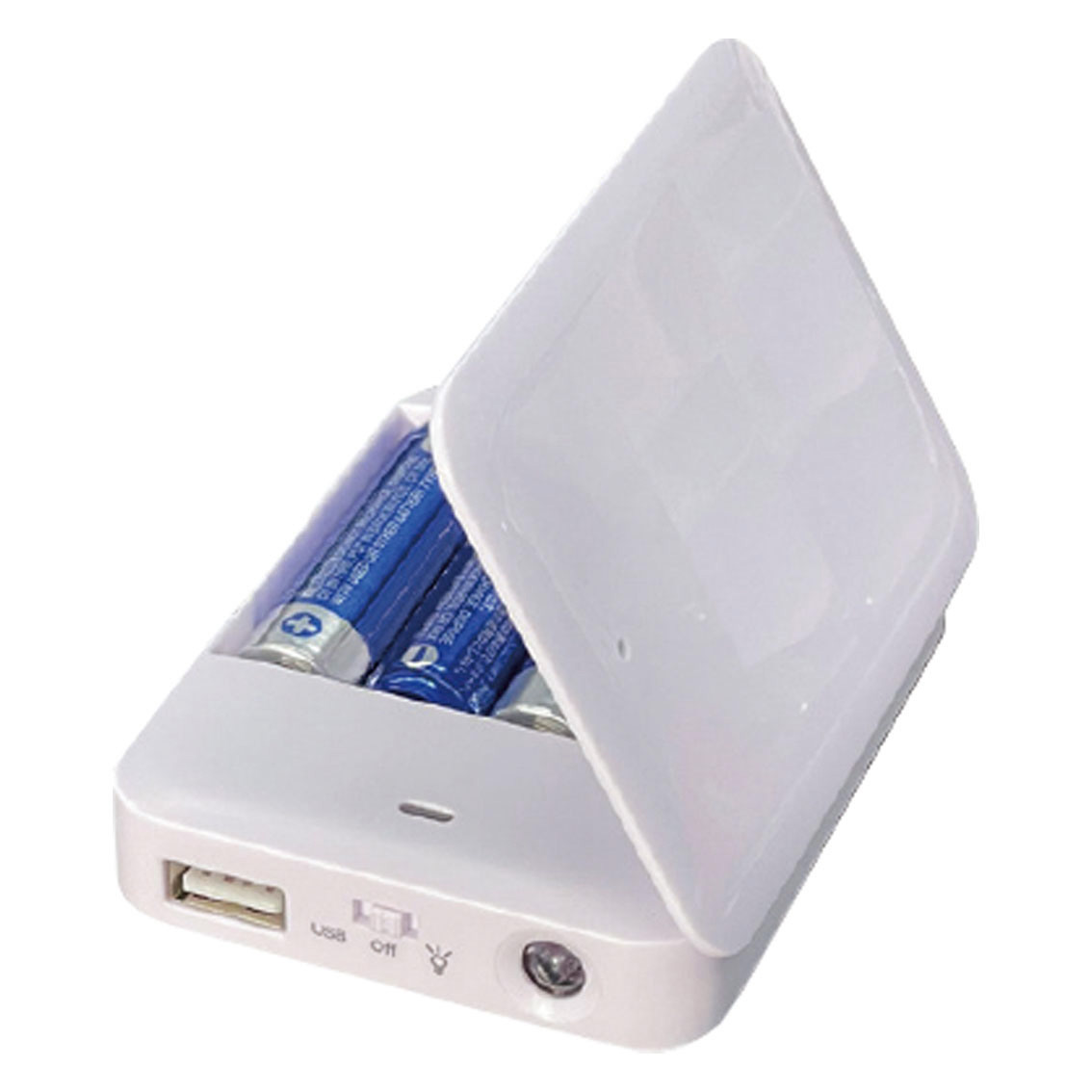 [スマホ充電器] 乾電池式モバイルバッテリー（ライト付）