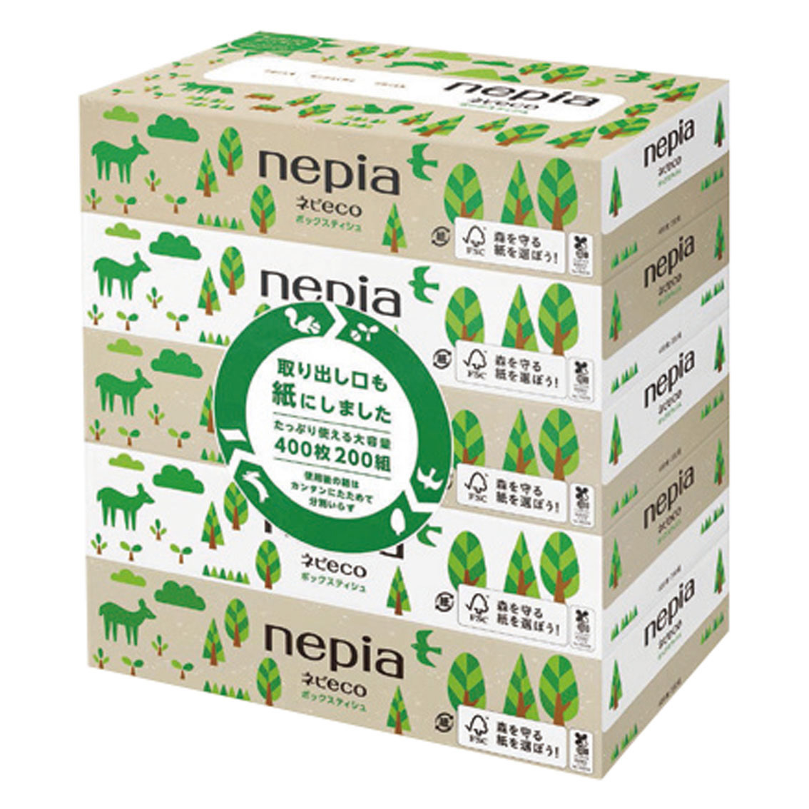 ネピア ネピecoティシュ5コパック 200組