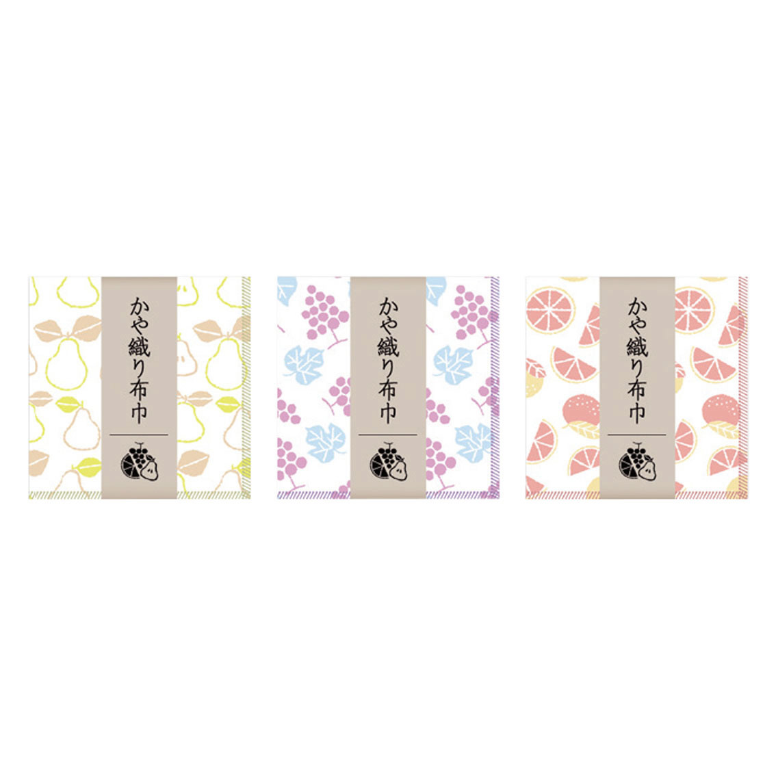 [粗品（キッチン）] かや織りふきん1P（3柄アソート）