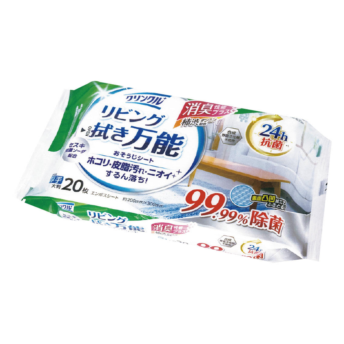 [粗品（クリーナー）] クリンクル リビング拭き掃除万能おそうじシート20枚