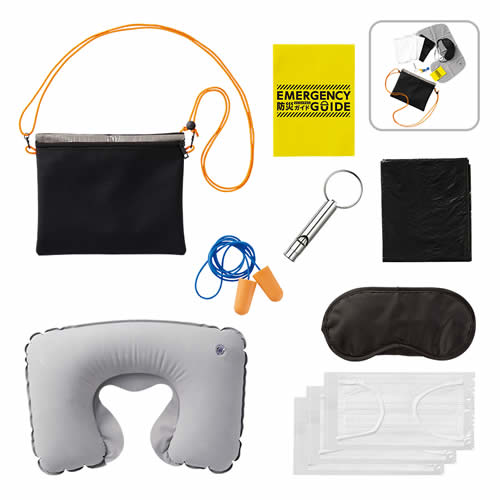 [非常持出しセット] 防災緊急10点セット シートインサコッシュタイプ