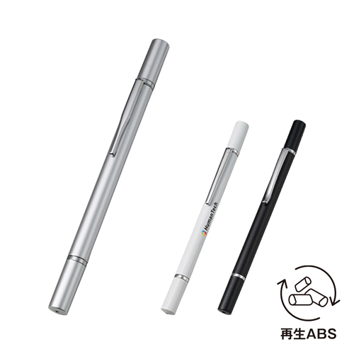 ボールペン付クリアディスク型タッチペン（再生ABS）
