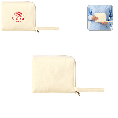 キャンバスL字ファスナーフラットポーチ（S）