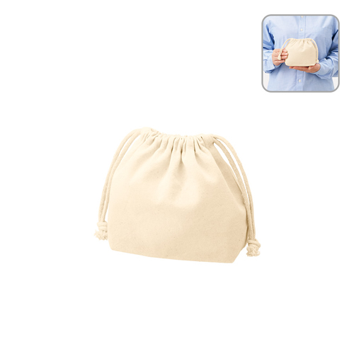 厚手コットンポーチ巾着（S）