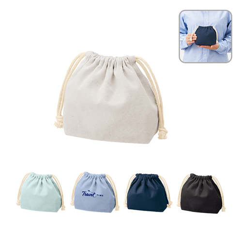 厚手コットンポーチ巾着（S）