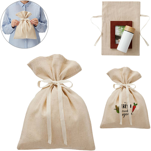 ＜アウトレット売切廃盤＞ コットンリネンラッピング巾着（M）