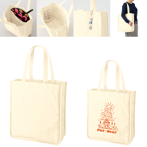 キャンバスホリデースクエアトート仕切りポケット付ver.2