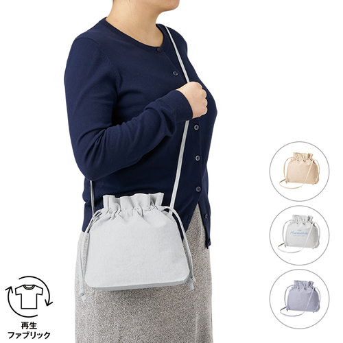 シャンブリック巾着ショルダーバッグ