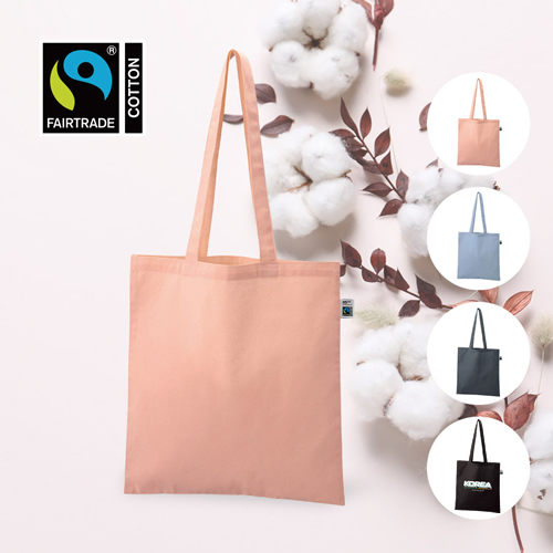 フェアトレードコットンカジュアルフラットバッグ（L）