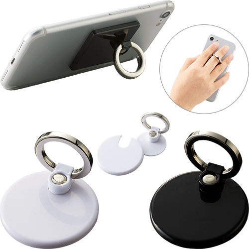 ＜アウトレット売切廃盤＞ [スマホスタンド] モバイルリングホルダー フルカラー対応 丸