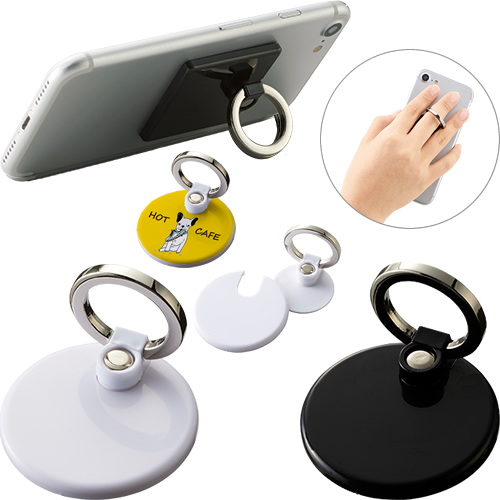 ＜アウトレット売切廃盤＞ [スマホスタンド] モバイルリングホルダー フルカラー対応 丸