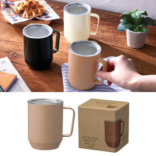 蓋付き真空ステンレスマグカップ400ml