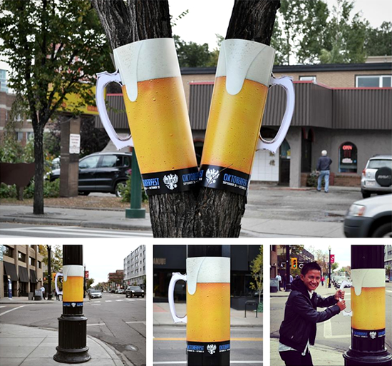 ビアホール（wurst）の屋外広告。ソーセージをメインとするビアホールが、イベントに際し町中で展開したキャンペーンのようです。＜カナダ＞