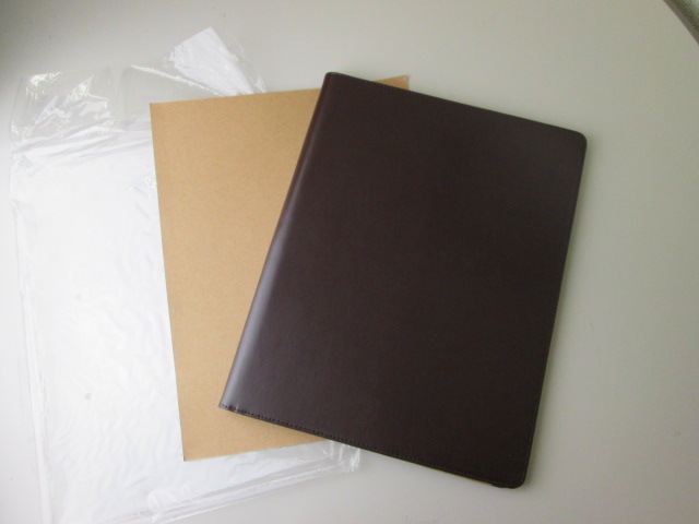 ノベルティ:レザーA4レポートパッドカバー ダークブラウン