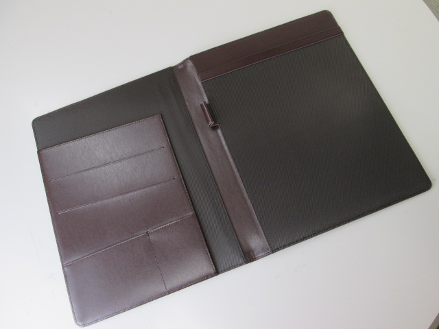ノベルティ:レザーA4レポートパッドカバー ダークブラウン