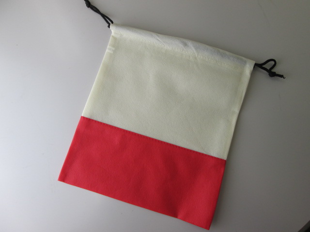 ノベルティ:ツートン不織布巾着 Aレッド