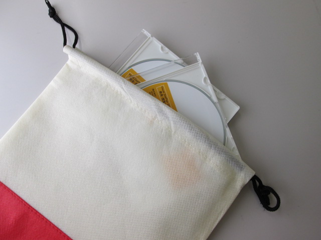 ノベルティ:ツートン不織布巾着 Aレッド