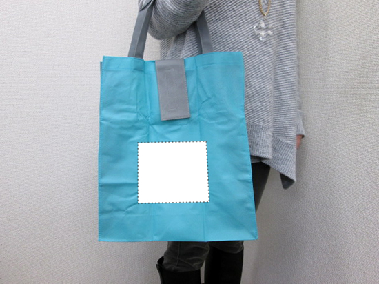 ノベルティ:たためるツインカラートート(タテ) A/ブルー