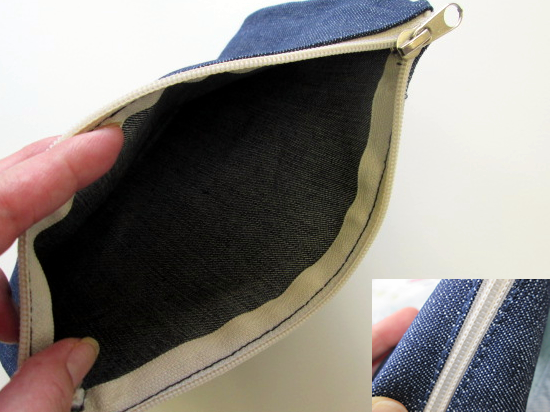 ノベルティ:デニムフラットポーチ(S)インディゴ