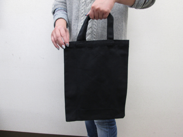 ノベルティ:キャンバストート(マチあり/縦) 黒