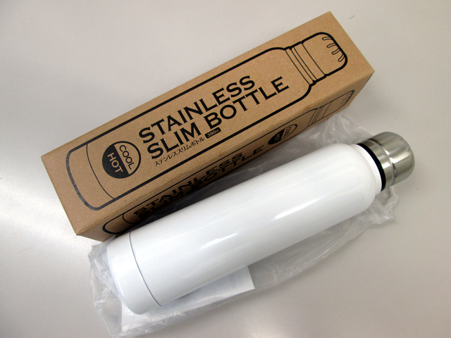 ノベルティ:ステンレススリムボトル(350ml) 白