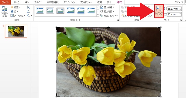 ＜パワーポイント＞ 任意のサイズや形に画像補正できる便利ワザ