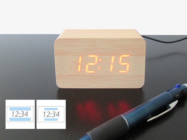 ノベルティ:ウッド調LEDクロック