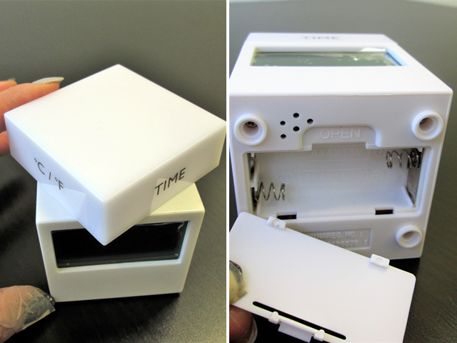 ノベルティ:キューブ型4ファンクションクロック