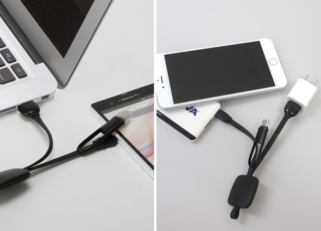 ノベルティ:USBケーブル スクエアホールド