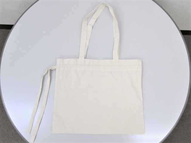 ノベルティ:厚手コットンギャザーバッグ ナチュラル