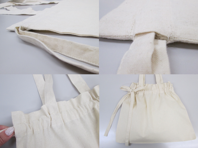 ノベルティ:厚手コットンギャザーバッグ ナチュラル