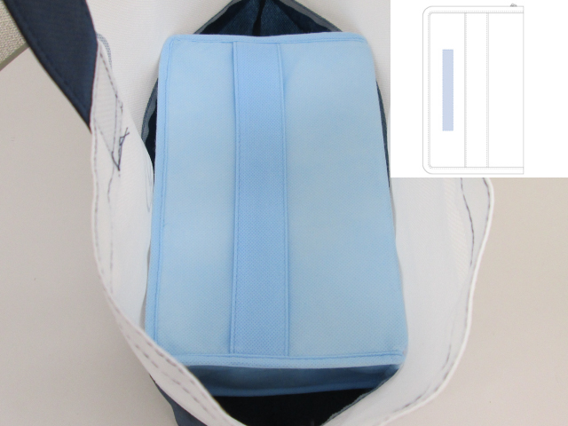 ノベルティ:不織布保冷3WAYスクエアポーチ フロスティブルー