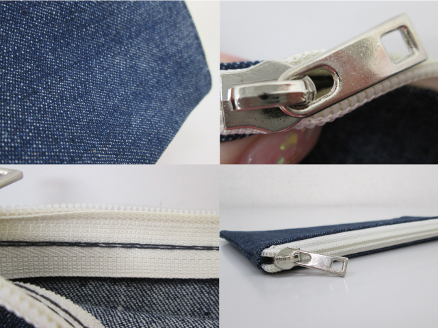 ノベルティ:デニムフラットポーチ(S) インディゴ