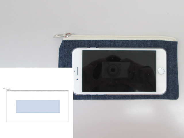 ノベルティ:デニムフラットポーチ(S) インディゴ