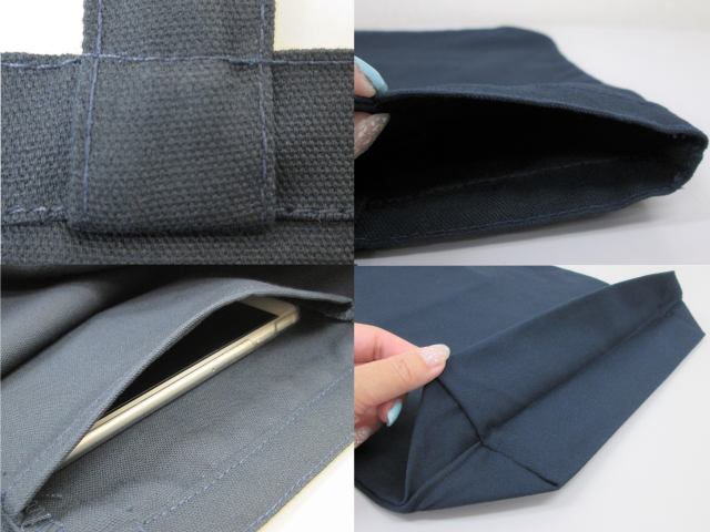 ノベルティ:キャンバストート(M) インナーポケット付 ミッドナイトブルー